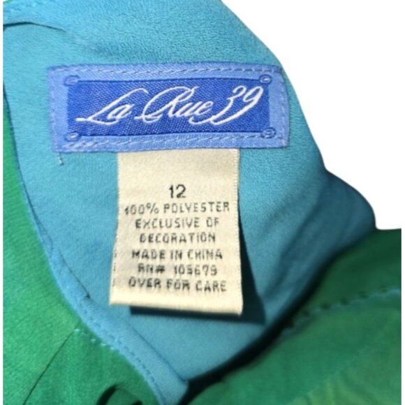 La Rue 39 Vintage 90's Floral Slip Dress Size 12 Floral Midi Length Ruffle Tie D - Picture 8 of 10